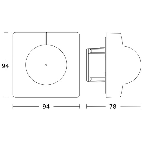 068578 Steinel Bewegungsmelder IS 3360-E KNX V3.1 UP SW Produktbild Additional View 1 L