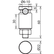 301020 Dehn KS-Verbinder NIRO f. Rd 6- 10mm, lange Ausführung, einteilig m. Fe Produktbild Additional View 2 S