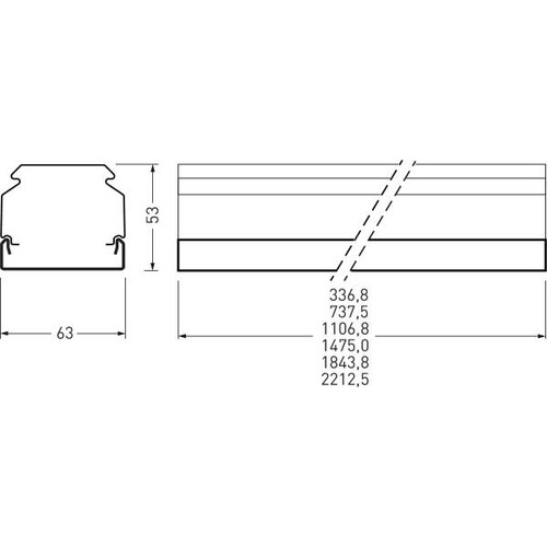 8191500 Trilux Mechanisches Zubehör 765... E-Line Next Fix schwarz IP50 Produktbild Additional View 2 L