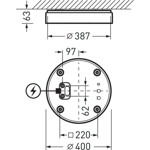 8202063 Trilux Wand und Deckenleuchten Olisq R Diffusor weiß rund ETBLE 18W 20 Produktbild Additional View 2 L