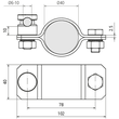 105374 Dehn FS Anschlussschelle NIRO D40 f. Rd 6-10 mm Produktbild Additional View 2 S