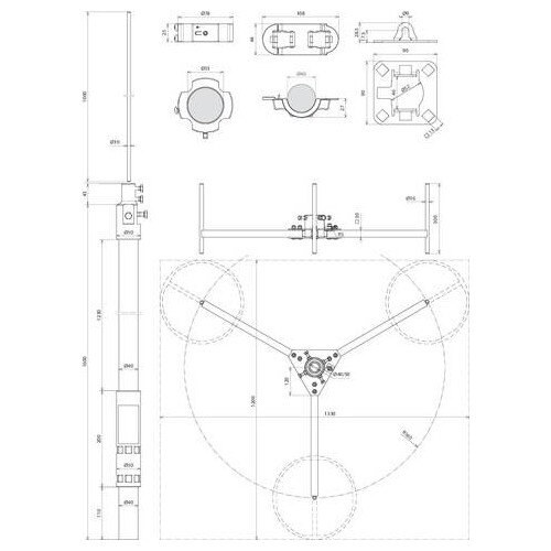 819682 Dehn Fangmast für HVI light plus -SET-D 40 mm L 2700 mm R 560 mm Produktbild Additional View 2 L