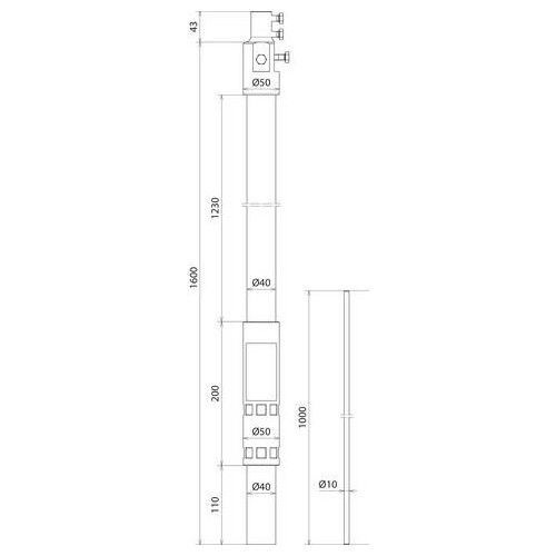 105673 Dehn Stützrohr für HVI light plus D 40 mm L 1600 mm mit Fangspitze D 10 m Produktbild Additional View 2 L