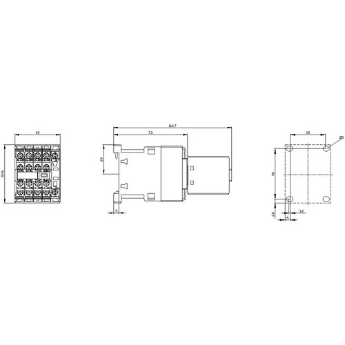 3RH2262-4BW40 Siemens Hilfsschütz, 6S+2Ö, DC 48V, S00, Ringkabelanschluss Produktbild Additional View 1 L