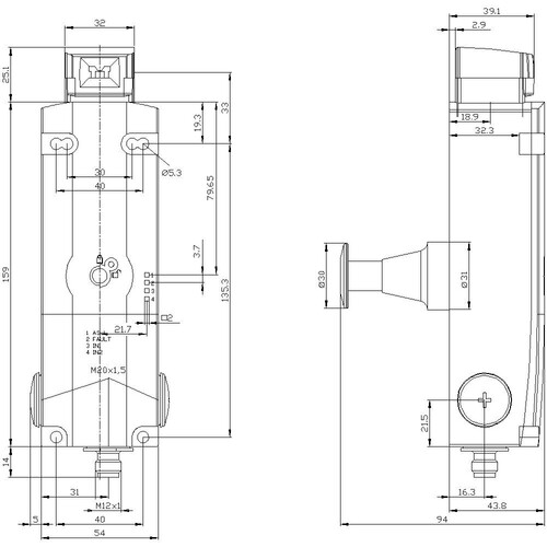 3SF1314-1SG11-1BA1 Siemens Sicherheits- Positionsschalter mit Zuhaltung 2600N,  Produktbild Additional View 3 L