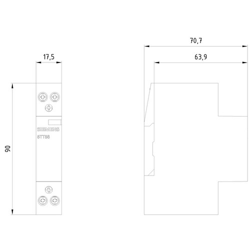 5TT5860-0 Siemens Insta-Schütz mit 2 Schließern, Kontakt für AC 230V, 400V 3 Produktbild Additional View 3 L