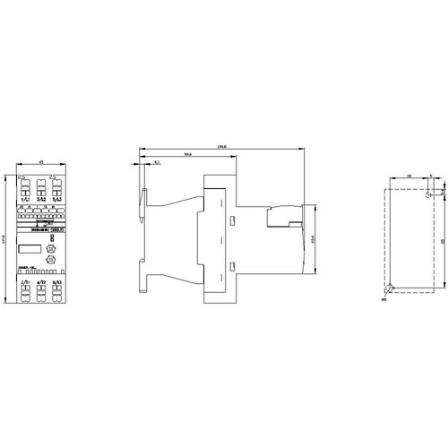 3RW3017-2BB04 Siemens Sanftstarter S00, 12,5A, 5,5kW/400V, 40 Grad, AC200-480V, Produktbild Additional View 3 L