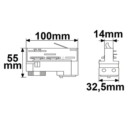 116263 Isoled 3-Phasen DALI Schiene Universaladapter, weiß Produktbild Additional View 1 L