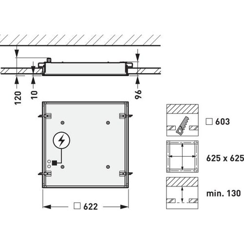 8889751 Trilux Reinraumleuchten Fidesca SD Diffusor weiß ETDD 41W 5500lm 90 Wid Produktbild Additional View 2 L