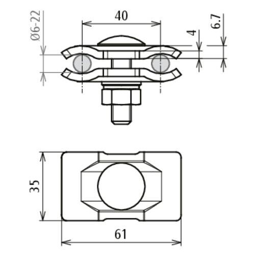 419751 Dehn Parallelverbinder St/tZn f. Rd 6-22mm Produktbild Additional View 2 L