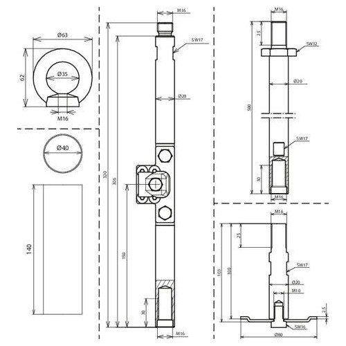 621090 Dehn Starter-Kit für Tiefenerder schraubbar, 6 Teilig Produktbild Additional View 2 L