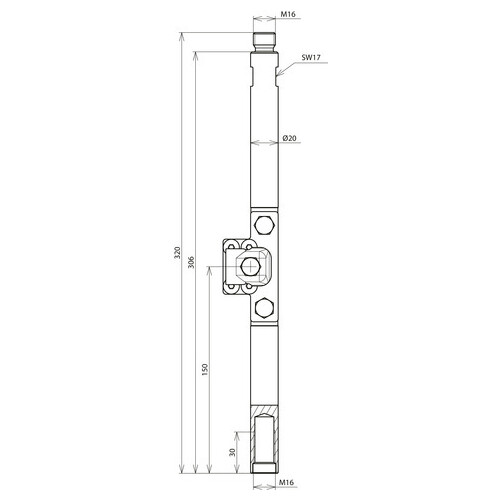 621092 Dehn Anschlussstück Tiefenerder schraubbar St/tZn D20mm L320mm Gewinde  Produktbild Additional View 2 L