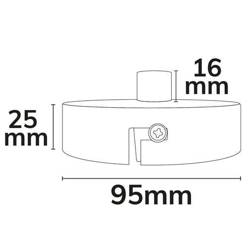 116604 Isoled Deckenbaldachin rund, schwarz, für Kabel mit bis zu max. 9,8m Produktbild Additional View 1 L