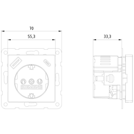 5UB19701SB01 Siemens DELTA i-system USB- SCHUKO-Steckdose 2 USB A+C max. 18 W, s Produktbild front M