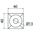 525001 Dehn Druckplatte Al 40x40x6mm m. B 13mm Produktbild Additional View 3 S