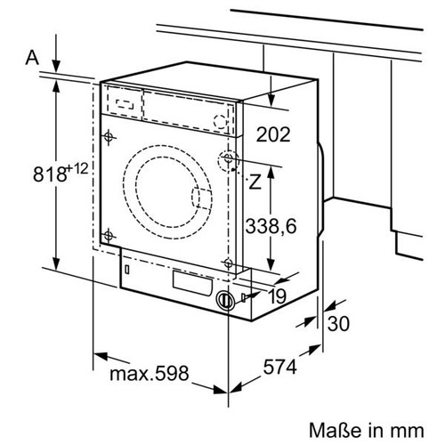 WIW28443 Bosch Einbauwaschmaschine 8 kg 1400 U/min Produktbild Additional View 6 L