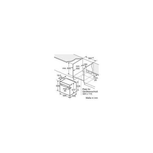 HRG7764B1 Bosch Einbau-Backofen mit Backofen mit Dampfunterstützung, 60 x 60 Produktbild Back View L