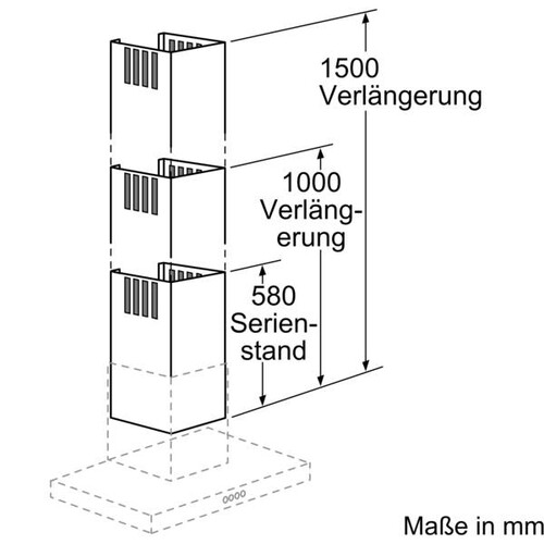 DHZ1225 Bosch Kaminverlängerung 1000 mm Edelstahl Produktbild Additional View 6 L