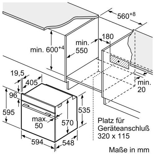 HEA537BS1 Bosch Einbauherd Edelstahl 60 x 60 cm Produktbild Additional View 7 L