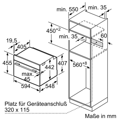 CSG7361B1 Bosch Kompaktdampfbackofen Einbau 60 x 45 cm, Schwarz  Serie 8 Produktbild Additional View 4 L