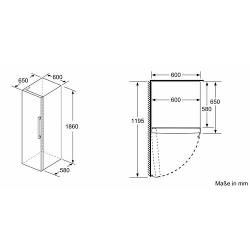 KSV36AIDP Bosch Stand Kühlschrank 186x60 cm Edelstahl mit Antifingerprint Produktbild Additional View 8 L