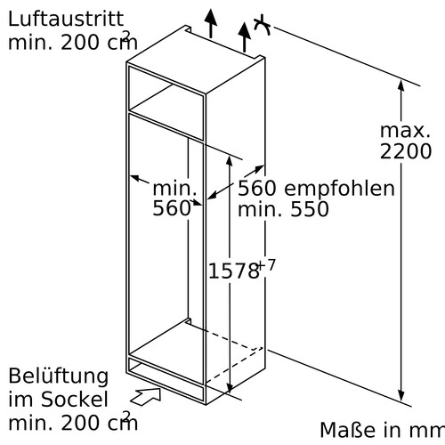 KIL72AFE0 Bosch Einbau-Kühlautomat 158 x 56 cm Flachscharnier Produktbild Additional View 8 L