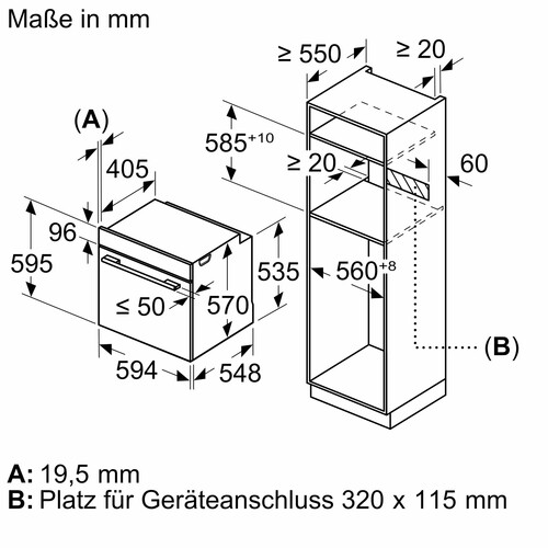 HRA534BS0 Bosch Einbau-Backofen mit Dampfunterstützung Edelstahl Produktbild Default L