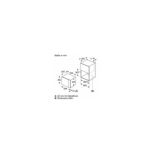 BFL524MS0 Bosch Einbau Mikrowelle 800W schwarz/Edelstahl HxBxT: 382x594x317mm Produktbild Additional View 8 L