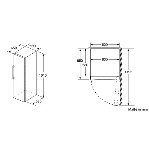 GSN29VWEP Bosch Stand Gefrierschrank PA 161 x 60 cm Weiß Produktbild Additional View 9 L