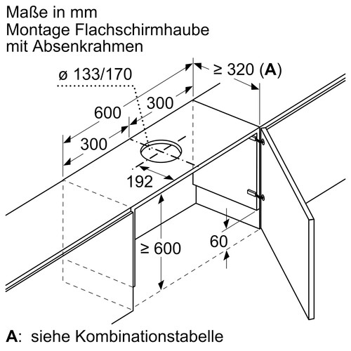 DSZ4660 Bosch Absenkrahmen für Flachschirmhaube Produktbild Additional View 9 L