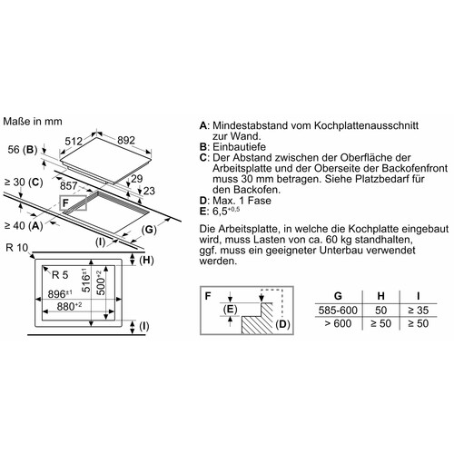 PXV901DV1E Bosch Induktionskochfeld Glaskeramik 90cm flächenbündig Produktbild Additional View 9 L