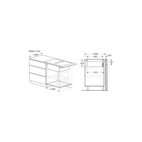 PXX875D67E Bosch Kochfeld mit Dunstabzug Induktion 80 cm Produktbild Back View L