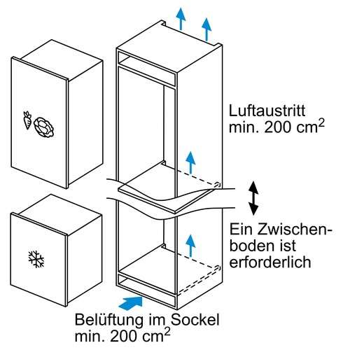 GIV21ADD0 Bosch Einbau-Gefrierschrank 87.4 x 55.8 cm Produktbild Back View L