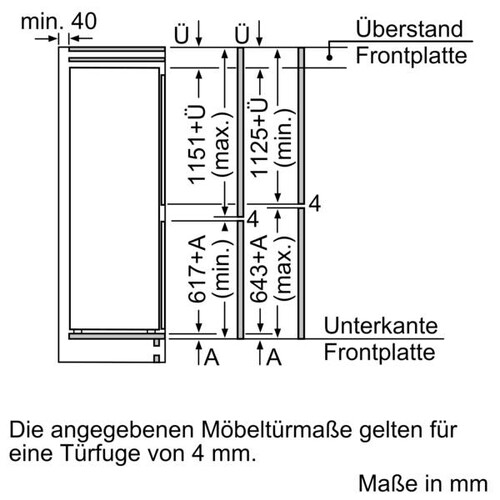 KIF87PFE0 Bosch Einbau-Kühl- Gefrierkombination 177.2 x 55.8 cm Produktbild Back View L