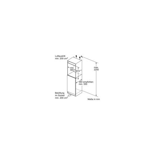 KIR21VFE0 Bosch Einbau-Kühlautomat 88 x 56 cm Flachscharnier Produktbild Back View L