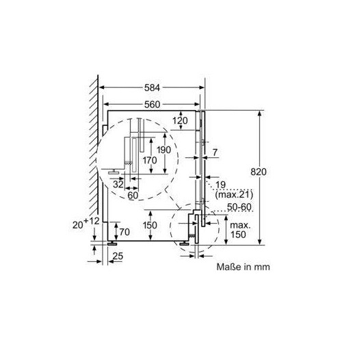 WKD28543 Bosch Einbau-Waschtrockner 7/4 kg Produktbild Back View L