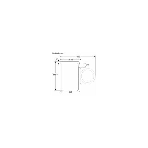 WUU28T49 Bosch Waschmaschine 9kg 1400U/min unterbaufähig Frontlader Produktbild Back View L
