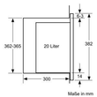 BFL524MS0 Bosch Einbau Mikrowelle 800W schwarz/Edelstahl HxBxT: 382x594x317mm Produktbild Back View S