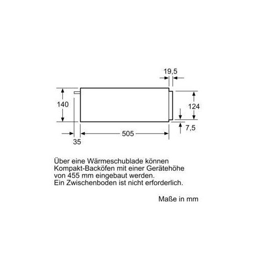 BIC510NB0 Bosch Wärmeschublade 14cm schwarz max. 15kg Produktbild Back View L