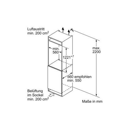 KIL42VFE0 Bosch Einbau-Kühlautomat 122.5 x 56 cm Flachscharnier Produktbild Default L