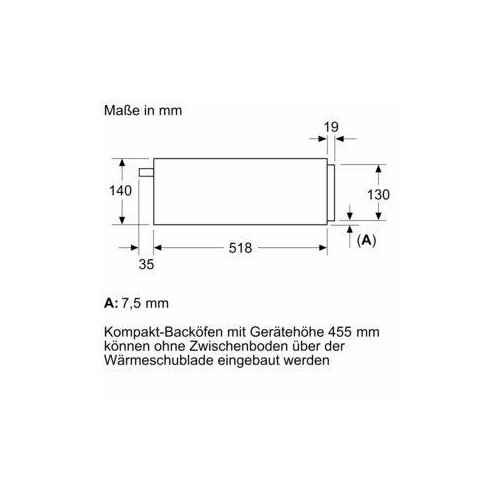 BIC7101B1 Bosch Wärmeschublade 60x14cm Produktbild Back View L