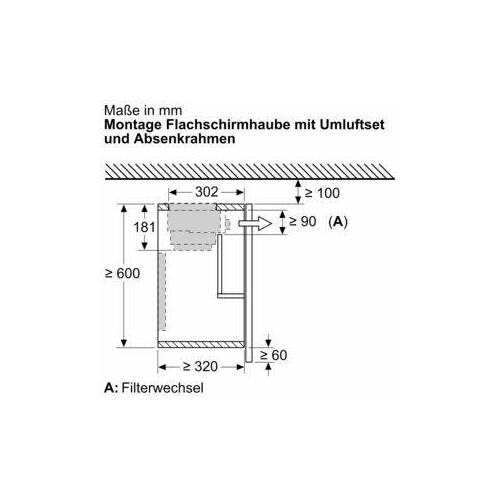 DSZ4660 Bosch Absenkrahmen für Flachschirmhaube Produktbild Default L