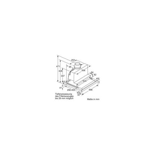 DFS067K51 Bosch Flachschirmhaube 60 cm Edelstahl Produktbild Side View L