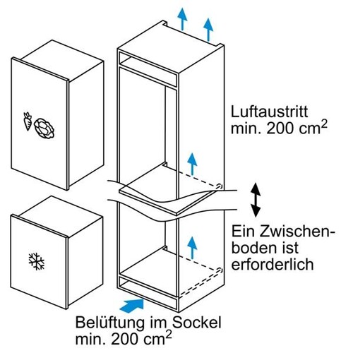 GIV11AFE0 Bosch Einbau-Gefrierschrank 71.2 x 55.8 cm Produktbild Side View L