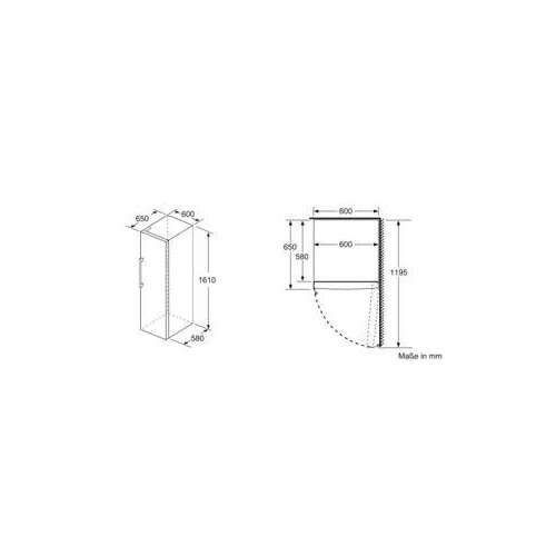 GSN29VWEP Bosch Stand Gefrierschrank PA 161 x 60 cm Weiß Produktbild Side View L