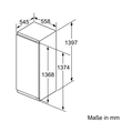 KIF51AFE0 Bosch Einbau-Kühlautomat 140 x 56 cm Flachscharnier Produktbild Side View S