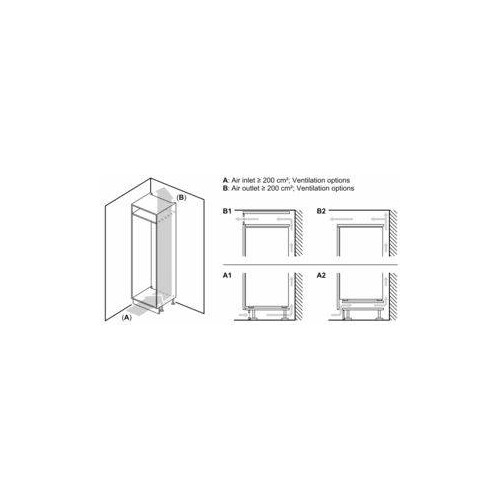 KIF51AFE0 Bosch Einbau-Kühlautomat 140 x 56 cm Flachscharnier Produktbild Side View L