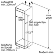 KIS86AFE0 Bosch Einbau-Kühl- Gefrierkombination 177.2 x 55.8 cm Produktbild Back View S
