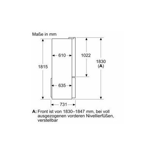 KFN96VPEA Bosch Multi Door Kühl- Gefrierkombination Produktbild Side View L