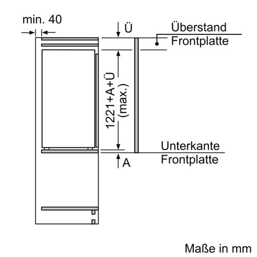 KIL42VFE0 Bosch Einbau-Kühlautomat 122.5 x 56 cm Flachscharnier Produktbild Side View L